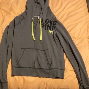 Pink brand zip up hoodie